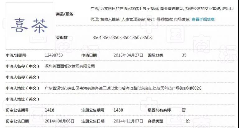 “喜茶”遇上“囍茶”，都是商標(biāo)惹的禍！